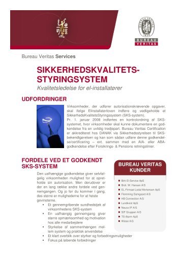 SIKKERHEDSKVALITETS- STYRINGSYSTEM - Bureau Veritas