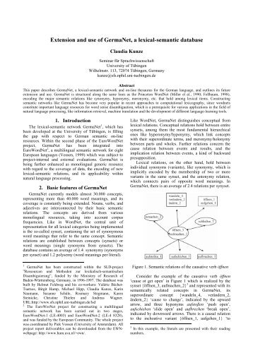 Extension and use of GermaNet, a lexical semantic database