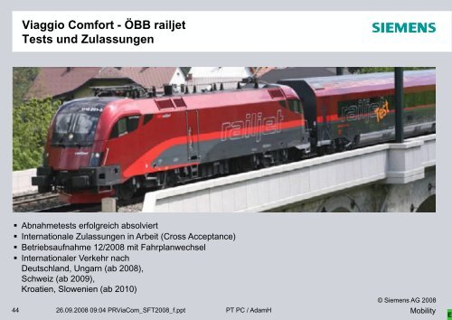 ÖBB Railjet - eine neue Fahrzeuggeneration für die ÖBB