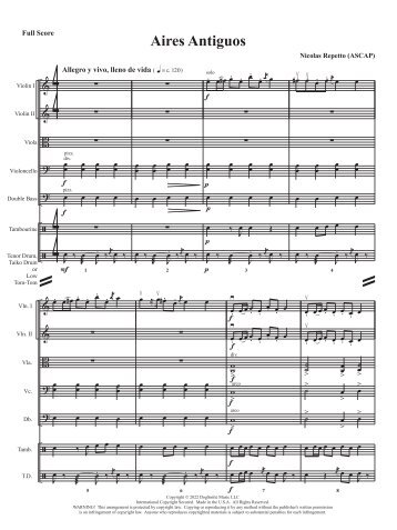 Aires Antiguos for String Orchestra - Score
