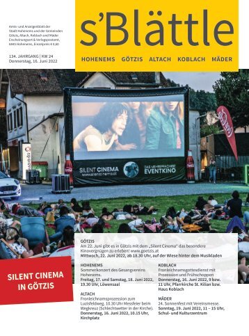 s'Blättle Nr. 24 - Do, 16. Juni 2022