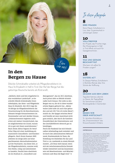 Kreuzschwestern Magazin 1/2022