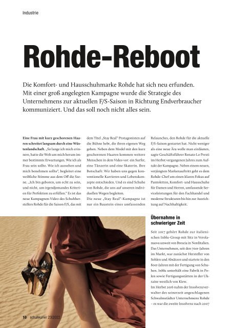 ROHDE Reboot - Top-Story im Schuhkurier 23-2022