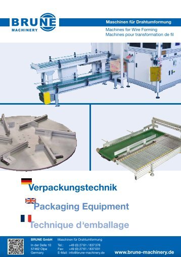 BRUNE MACHINERY Verpackungstechnik - Packaging Equipment - Technique d emballage - Stand: 06-22