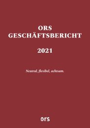 ORS Geschäftsbericht 2021