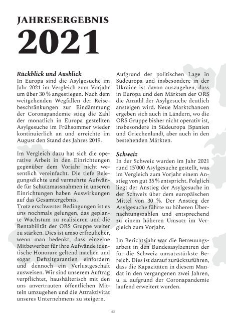 ORS Geschäftsbericht 2021