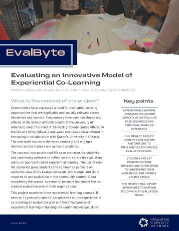 EvalByte: Evaluating an Innovative Model of Experiential Co-Learning