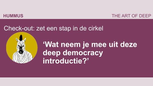 Kennismaken met Deep Democracy