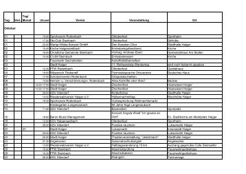 Veranstaltungskalender Oktober - in Haiger