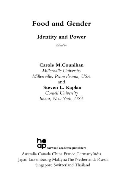 Food and Gender: Identity and Power