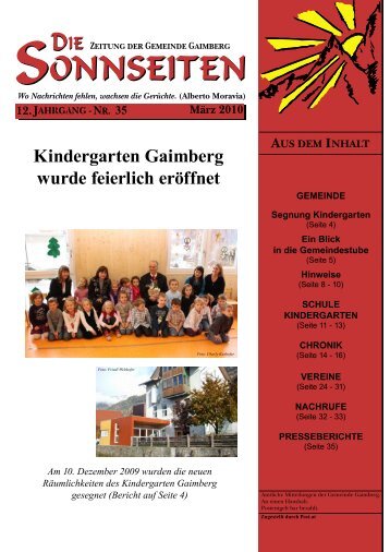 Kindergarten Gaimberg wurde feierlich eröffnet