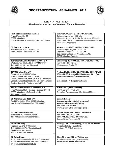 SPORTABZEICHEN ABNAHMEN 2011