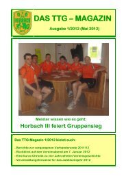 DAS TTG – MAGAZIN Ausgabe 1/2012 - der TTG-Horbach