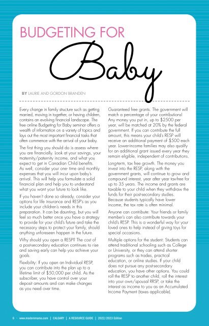 Calgary Baby Guide 2022-2023