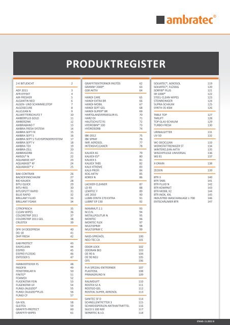 PRODUKTREGISTER A-Z 122