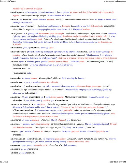 Wayuu-English-Spanish Dictionary