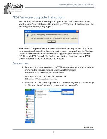 TT24 Firmware Upgrade Instructions - Mackie
