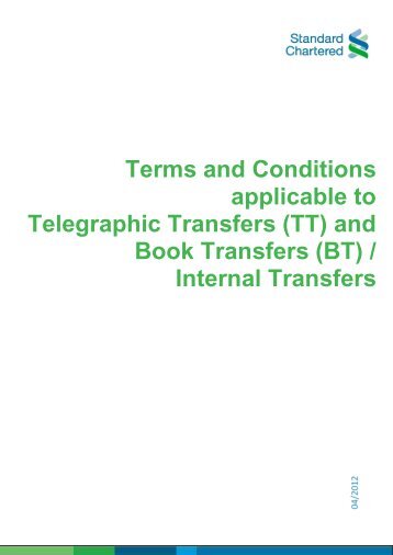Telegraphic Transfers (TT) - Standard Chartered Bank UAE