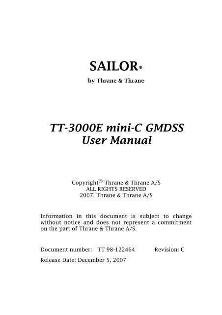 TT-3000E mini-C GMDSS User Manual - Polaris-as.dk