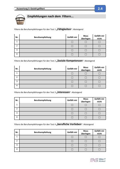 Check U: Berufsinteressentest an der Konrad-Duden-Schule