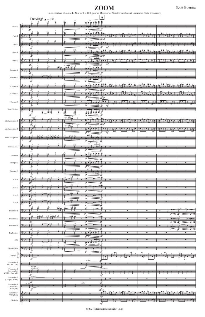 Zoom: Fanfare For Wind Ensemble (Score Only) | Murphy Music Press, LLC