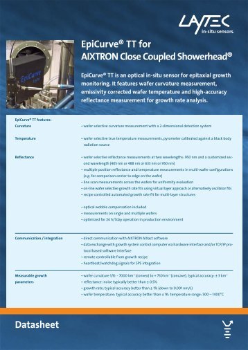 EpiCurve® TT for AIXTRON Close Coupled Showerhead ... - Laytec