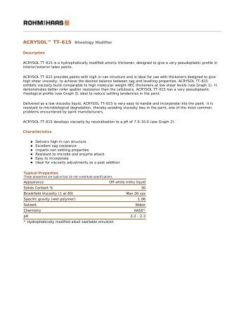 Acrysol TT-615--Technical Data Sheet - The Dow Chemical Company