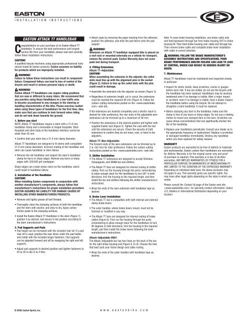 easton attack tt aero bar