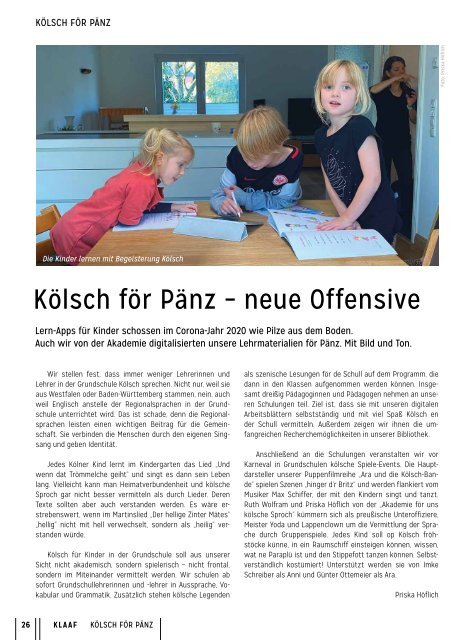 KLAAF Das kölsche Magazin Feb 22 - Juli 22