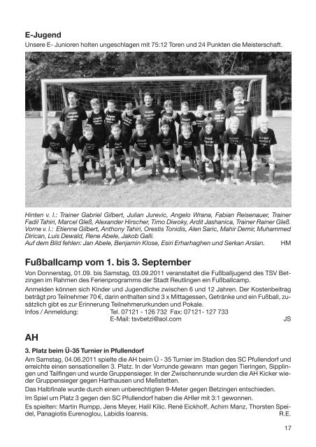 August 2011 / Nr. 330 - TSV Betzingen