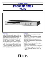 PROGRAM TIMER TT-104B - TOA Electronics