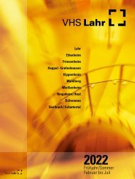 VHS Programm Lahr Frühjahr/Sommer 2022