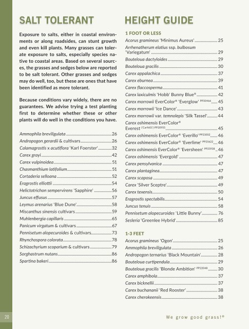 2022-2023 Hoffman Nursery Catalog of Grasses & Sedges