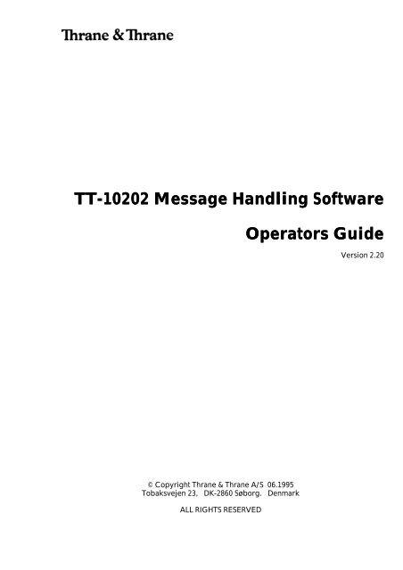 TT-10202 Capsat Message Handling Software ver. 2.20