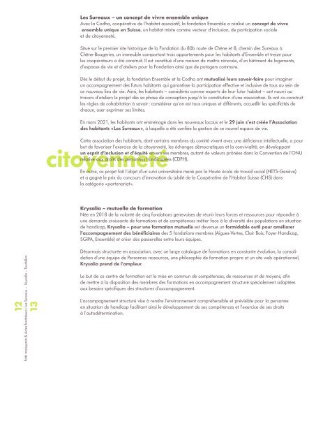 Fondation Ensemble Rapport d'activité 2021