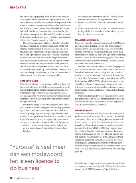 VVP SPECIAL Innovatie