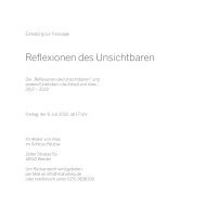 Einladung zur Finissage der Ausstellung Reflexionen des Unsichtbaren