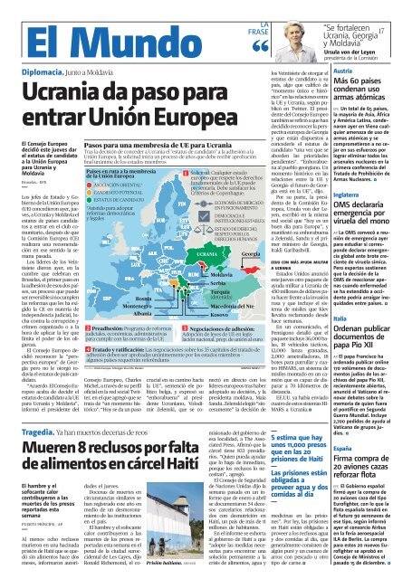 Edición impresa, viernes 24 de junio de 2022