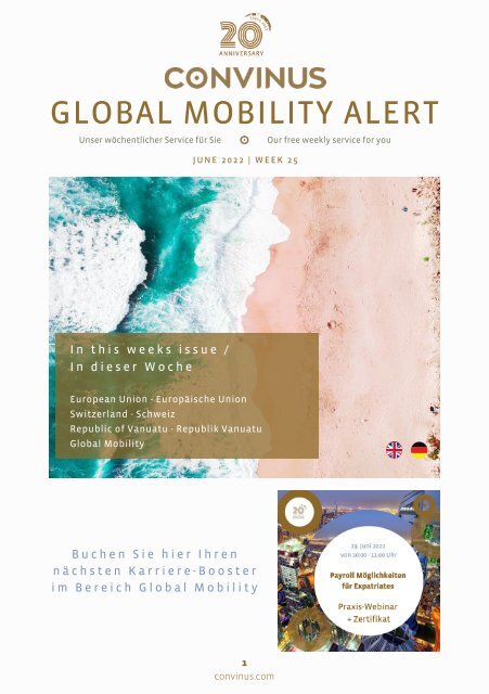 CONVINUS Global Mobility Alert Week 24.2022