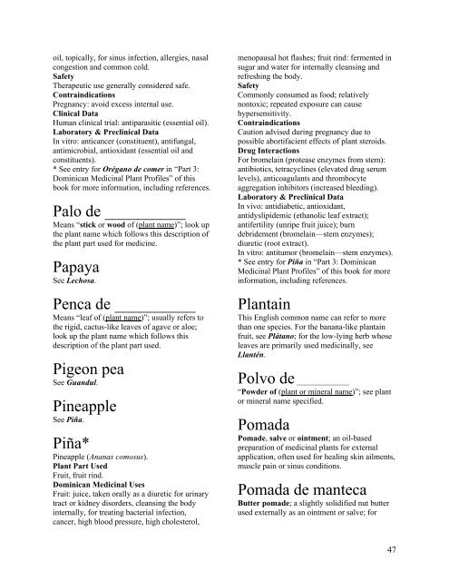 Dominican Medicinal Plants: A Guide for Health Care Providers