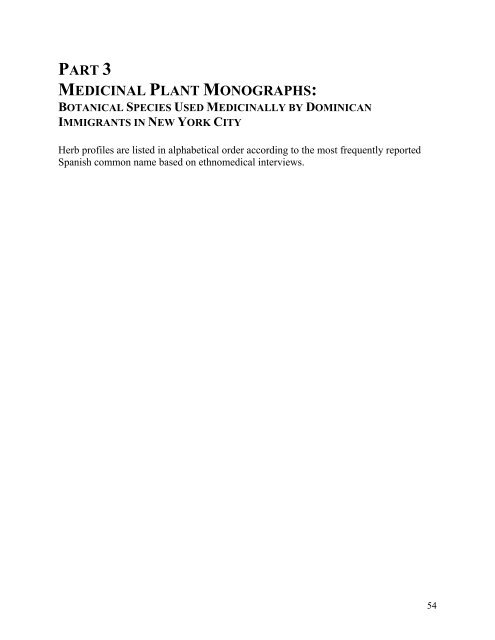 Dominican Medicinal Plants: A Guide for Health Care Providers