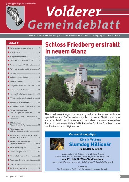 Volderer Gemeindeblatt - Gemeinde Volders - Land Tirol