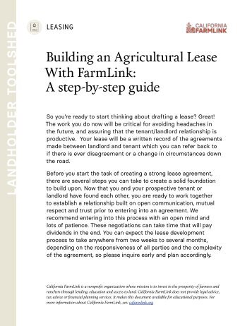 Building an Agricultural Lease With FarmLink A Step by Step Guide