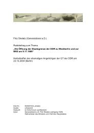 Fritz Streletz (Generaloberst a.D.) Redebeitrag zum Thema „Die ...