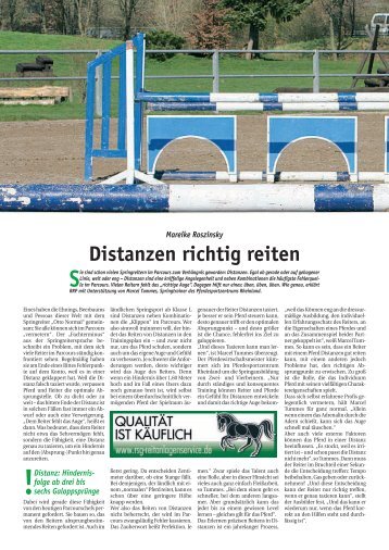 Distanz - Rheinlands Reiter+Pferde