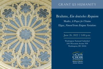 Grant us Humanity: Brahms, Ein deutsches Requiem Concert Program