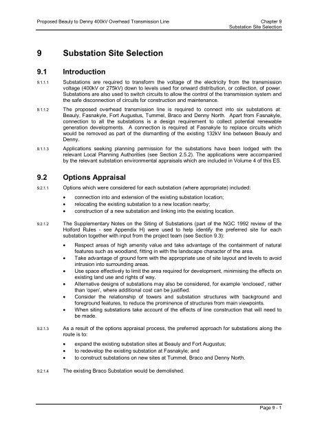 9 Substation Site Selection