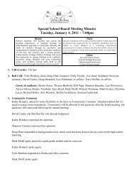 Special School Board Meeting Minutes Tuesday ... - DaVinci Academy