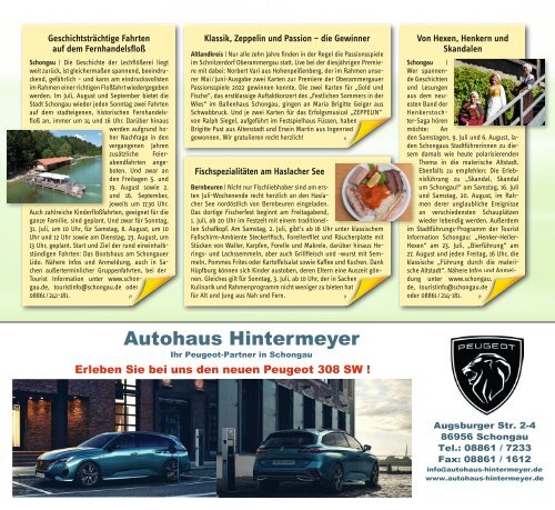 altlandkreis - Das Magazin für den westlichen Pfaffenwinkel - Ausgabe Juli/August 2022