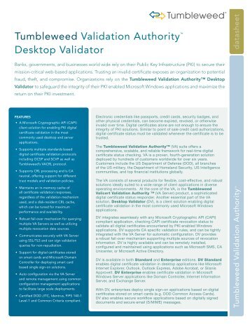 Tumbleweed Validation Authority™ Desktop Validator - Global Forte